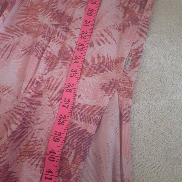 Eddie Bauer XL Pink Tropical Leaf Print Coast & Climb Sleeveless Maxi Dress - Picture 10 of 10